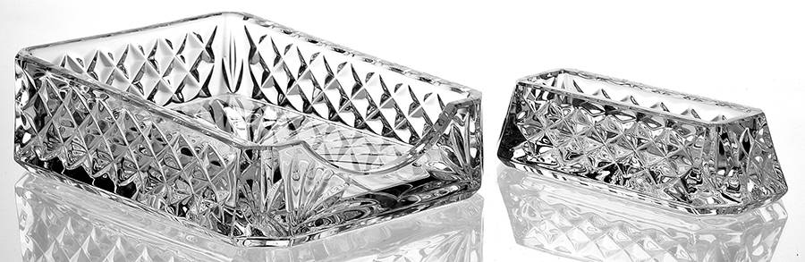 Westover (2 Pc) Desk Set (Notepad & Business Card Holder) by Waterford Crystal-1