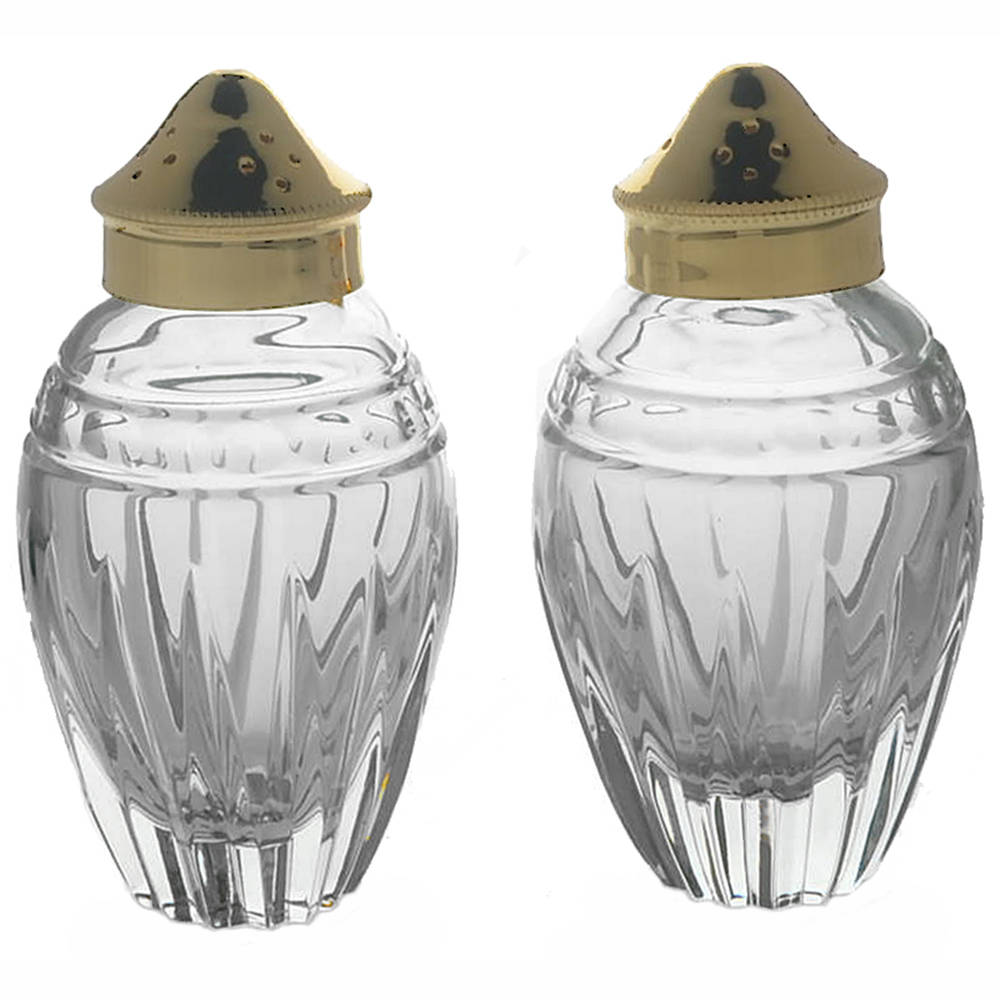 Hanover Gold Shaker Set w/Metal Lids by Waterford Crystal-1