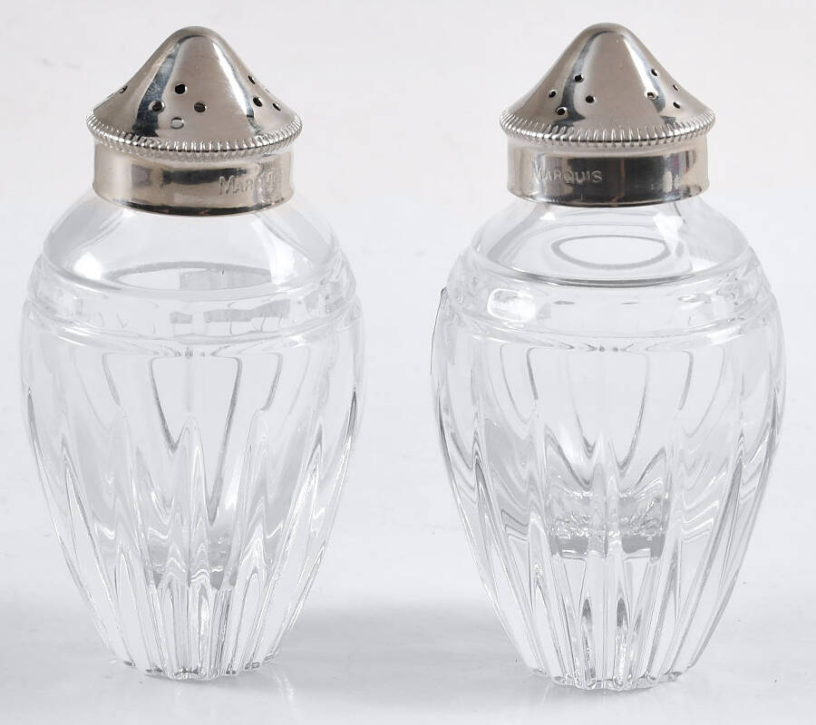 Hanover Platinum Shaker Set w/Metal Lids by Waterford Crystal-1