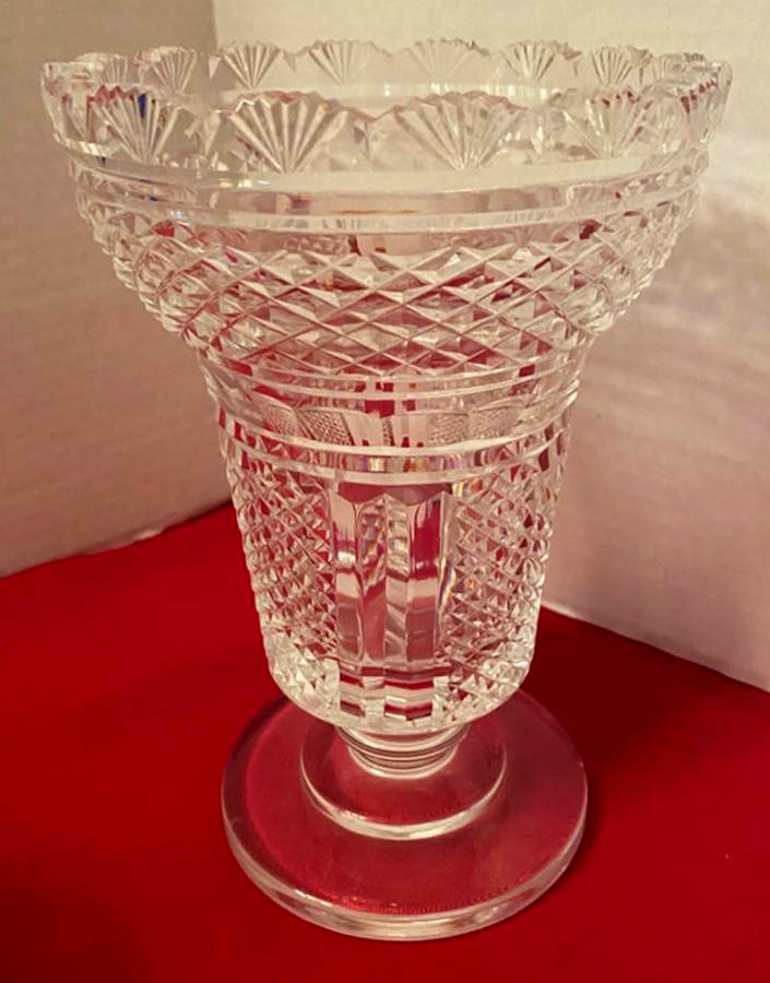 Hibernia 8" Footed Vase by Waterford Crystal-1