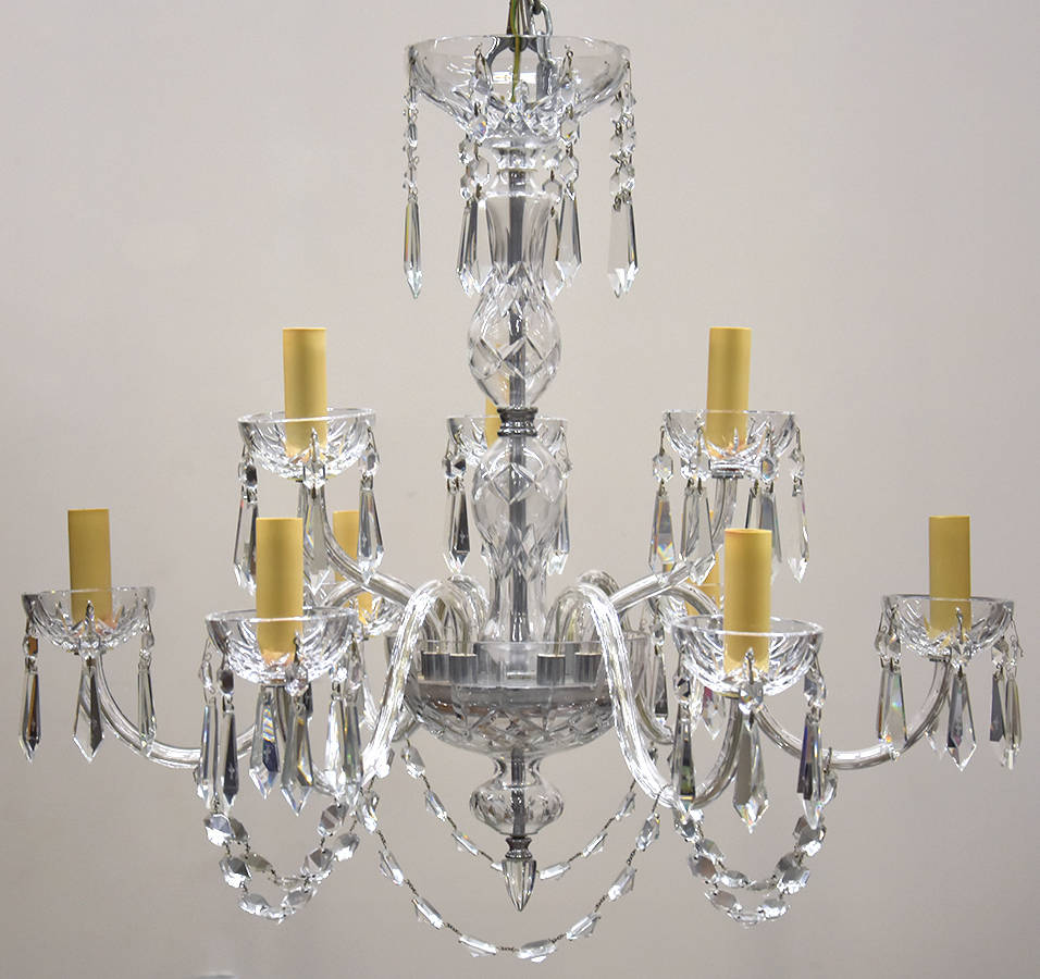 Lismore 9 Arm Chandelier by Waterford Crystal-1