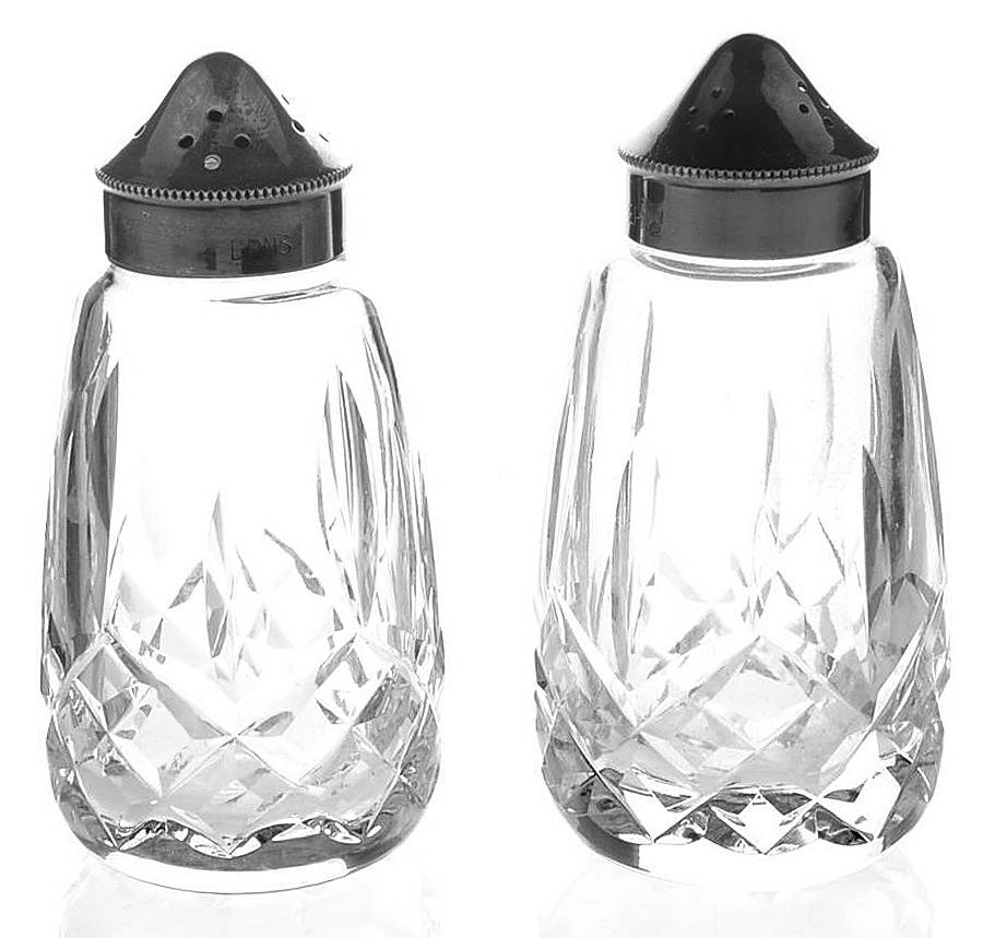 Lismore Shaker Set with Metal Lids by Waterford Crystal-1