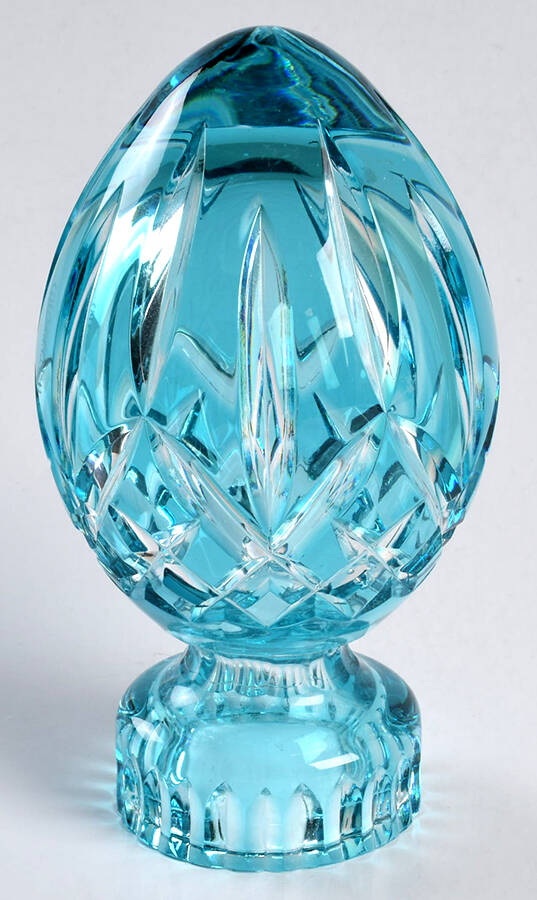 Lismore Turquoise Egg Paperweight by Waterford Crystal-1
