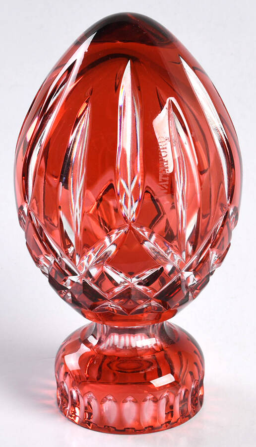 Lismore Red Egg Paperweight by Waterford Crystal-1