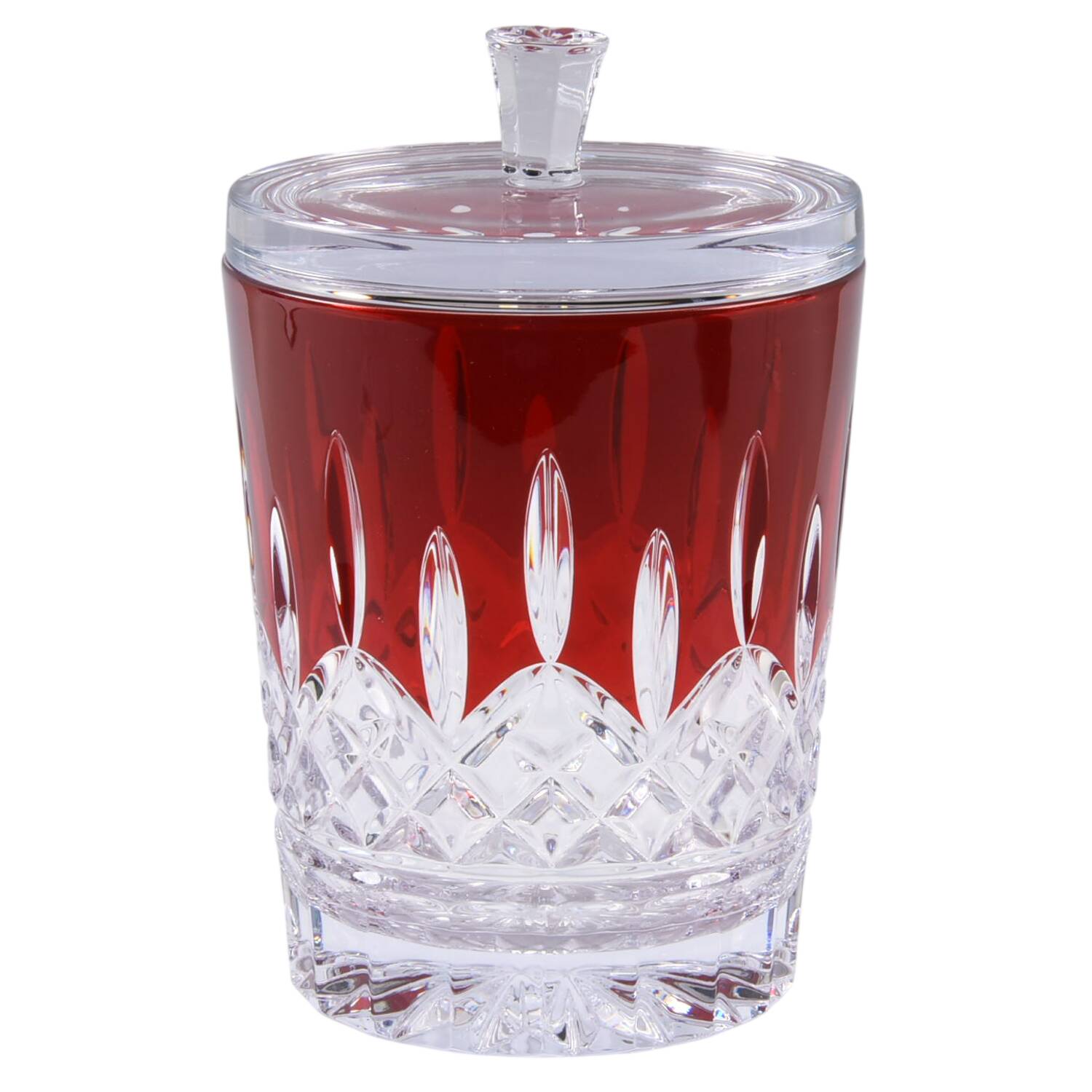 Lismore Red Biscuit Barrel & Lid by Waterford Crystal-1