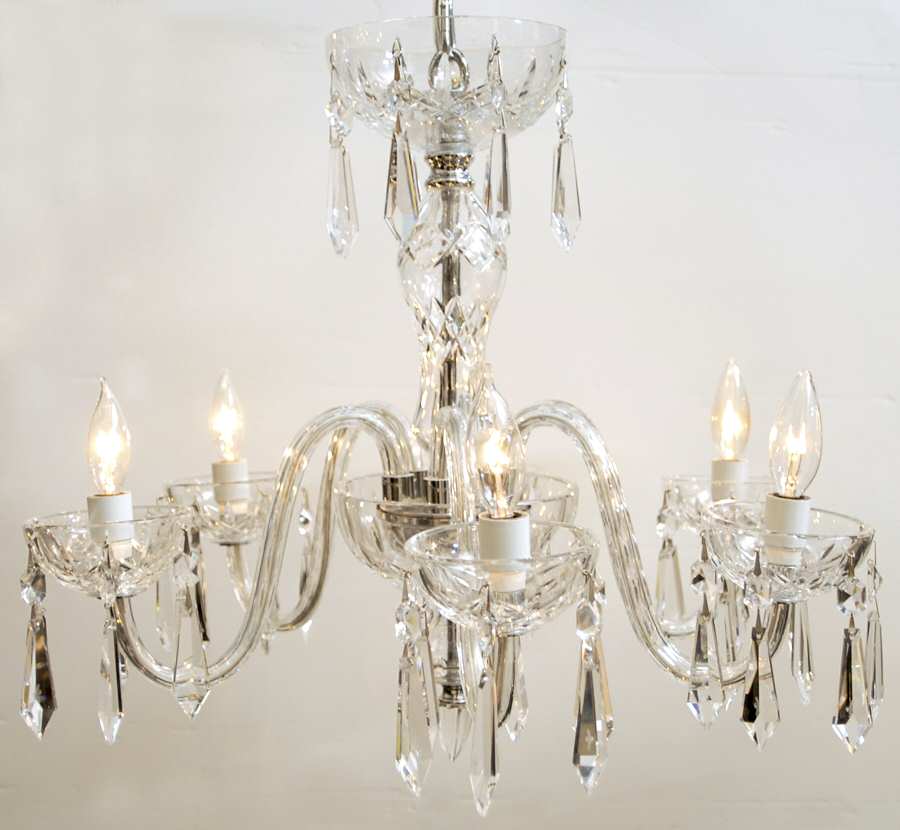 Lismore 6 Arm Chandelier by Waterford Crystal-1