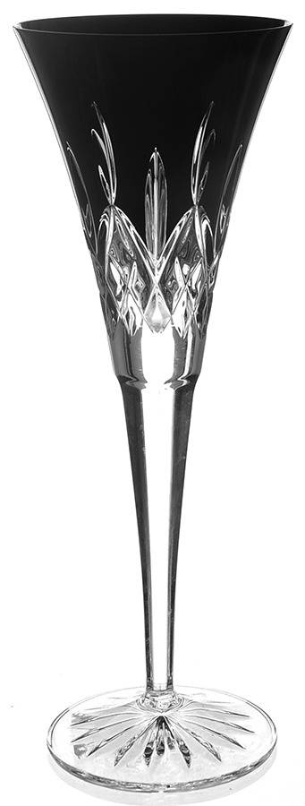 Lismore Black Fluted Champagne by Waterford Crystal-1