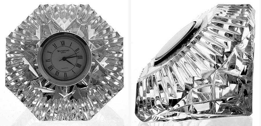 Lismore Diamond Paperweight Quartz Clock by Waterford Crystal-1