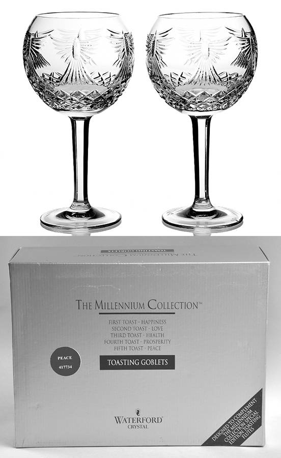 Millennium Series (Set of 2 with Box) Toasting Glass by Waterford Crystal-1
