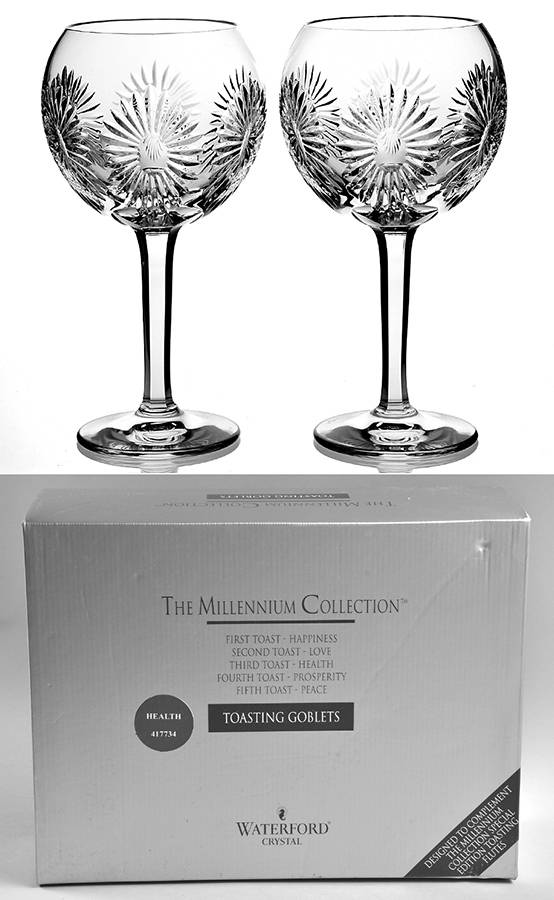 Millennium Series (Set of 2 with Box) Toasting Glass by Waterford Crystal-1
