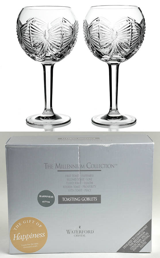 Millennium Series (Set of 2 with Box) Toasting Glass by Waterford Crystal-1