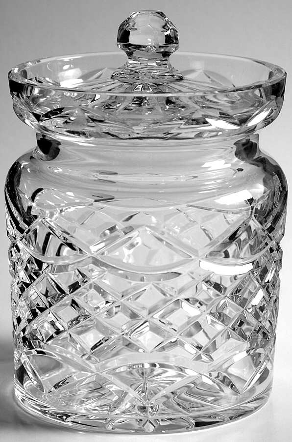 Powerscourt Biscuit Barrel & Lid by Waterford Crystal-1
