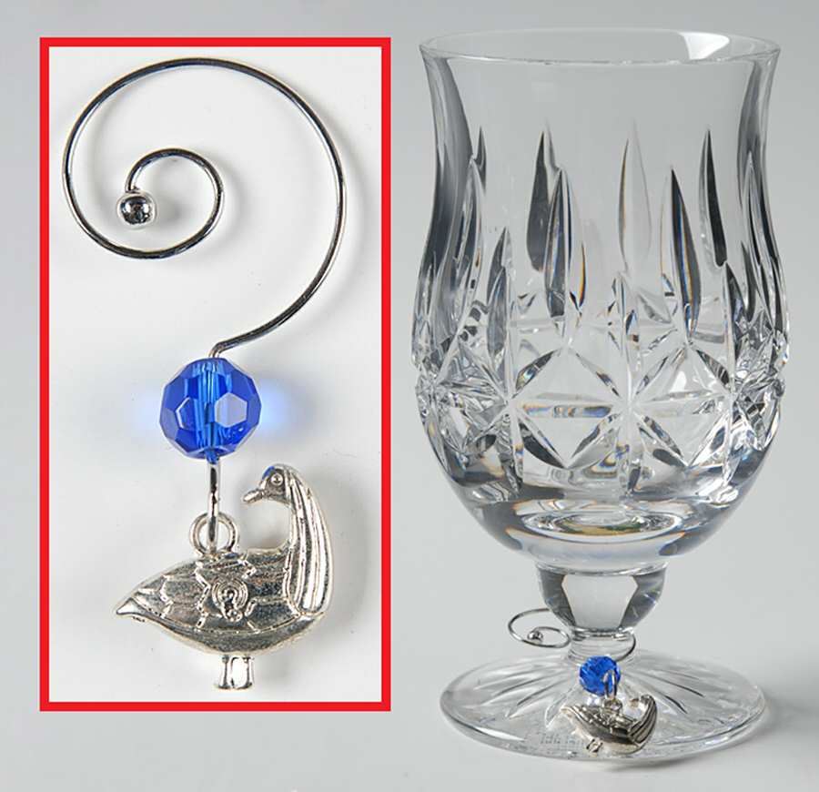 Rosslare (Cut) Punch Glass & Twelve Days of Christmas Charm by Waterford Crystal-1