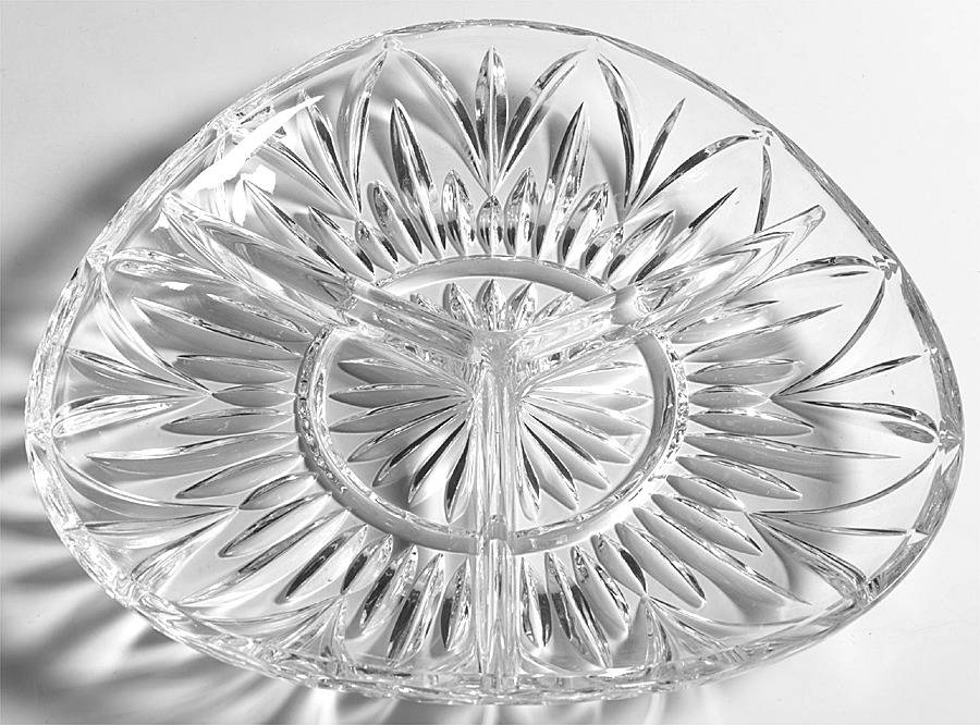 Saxony 9" Tricorne 3 Part Relish by Waterford Crystal-1