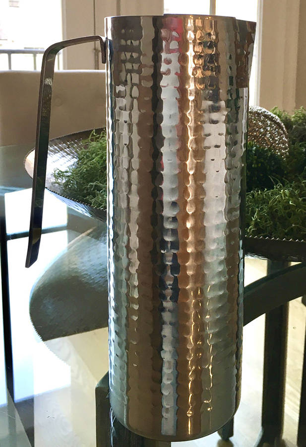 Vintage Metal Pitcher by Waterford Crystal-1