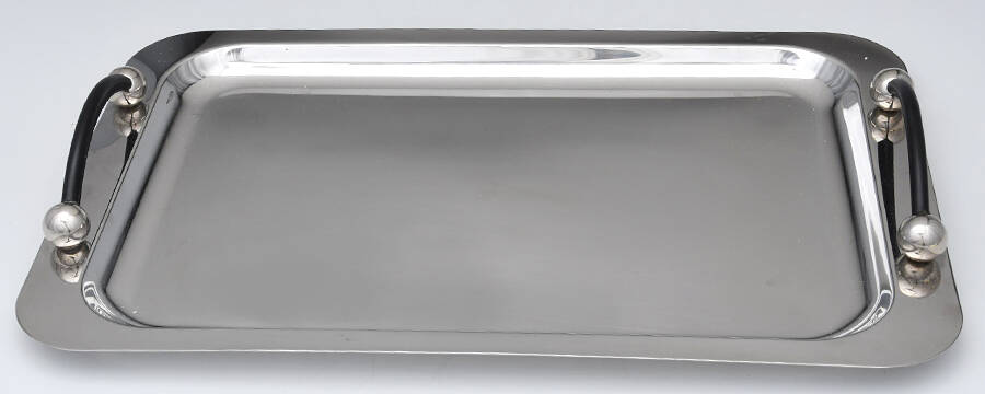 Vintage 18" Metal Rectangular Tray by Waterford Crystal-1