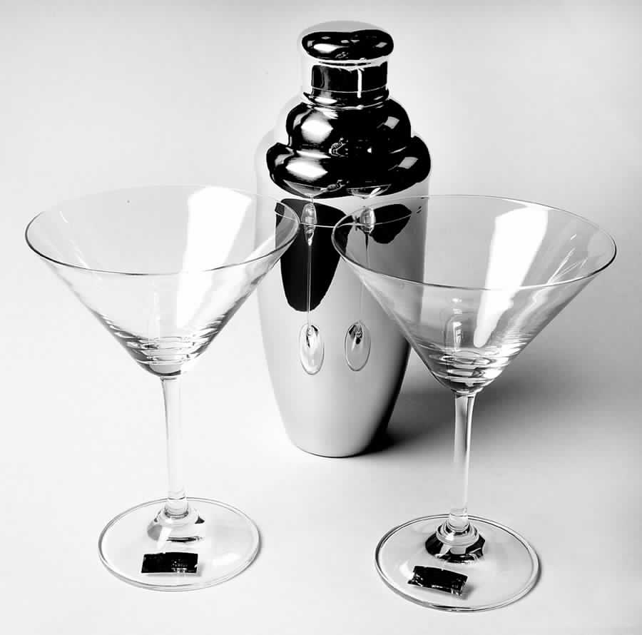 Vintage Martini Set (2 Martini Glasses and Shaker) by Waterford Crystal-1