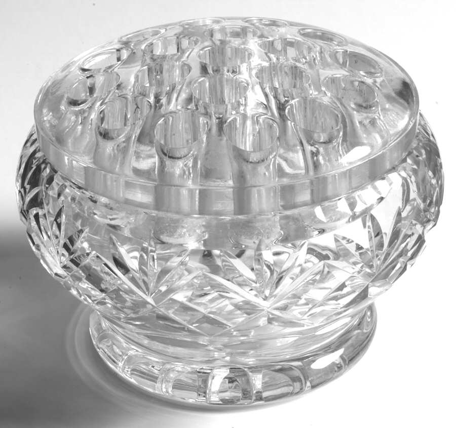Georgian 3" Rose Bowl with Glass Frog by Webb Corbett-1