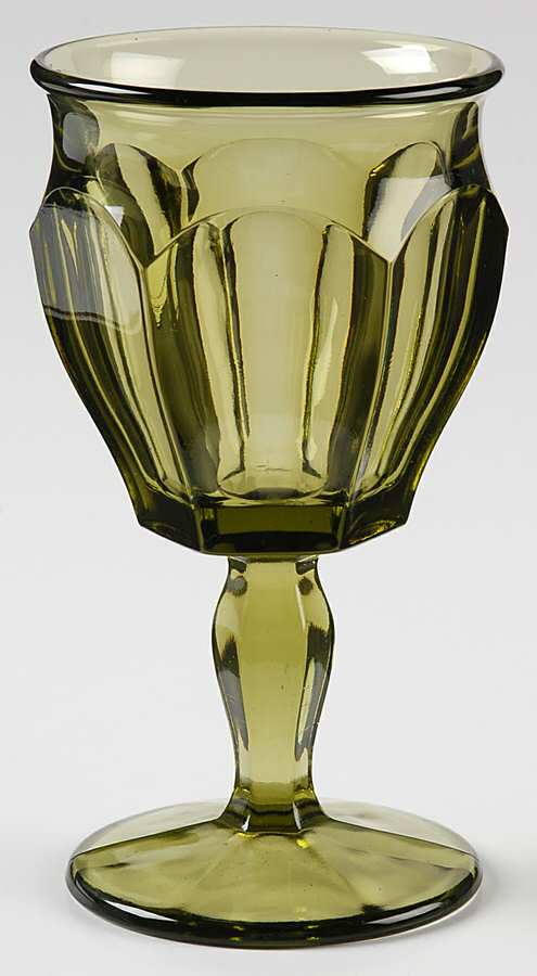 1776 Green (Olive) Water Goblet by Westmoreland-1