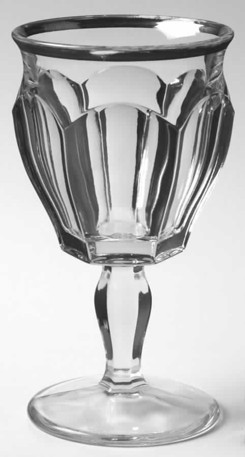 1776 Clear (Platinum Trim) Water Goblet by Westmoreland-1