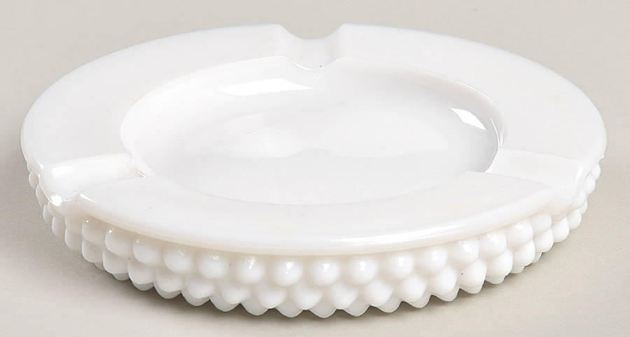 American Hobnail Milk Glass Ashtray by Westmoreland-1