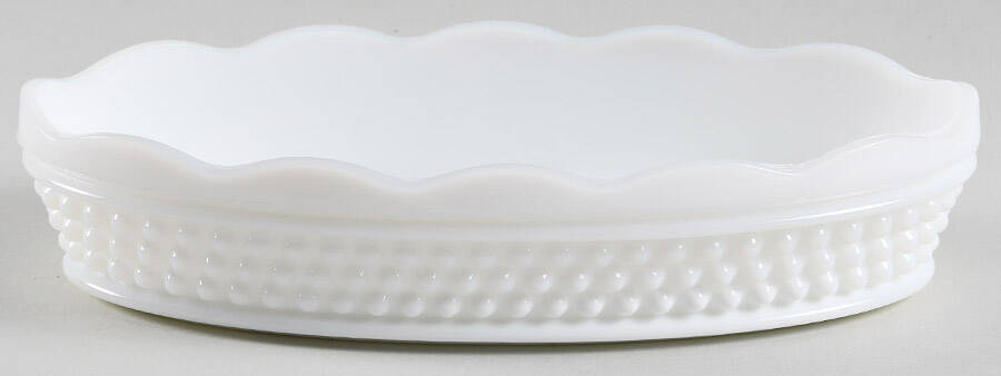American Hobnail Milk Glass Pickle Dish by Westmoreland-1