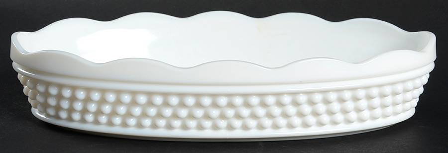 American Hobnail Milk Glass 10" Oval Celery by Westmoreland-1