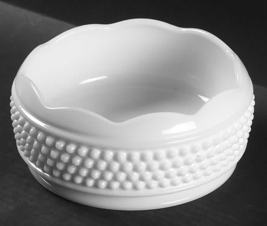 American Hobnail Milk Glass 8" Cupped Bowl by Westmoreland-1