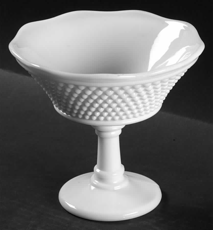 American Hobnail Milk Glass Compote by Westmoreland-1