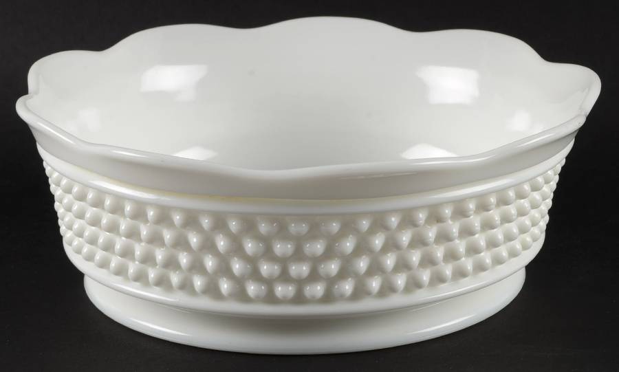 American Hobnail Milk Glass 9" Round Bowl by Westmoreland-1