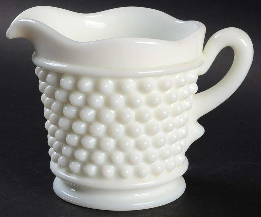 American Hobnail Milk Glass Creamer by Westmoreland-1