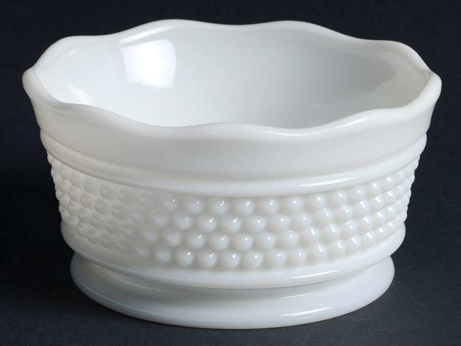 American Hobnail Milk Glass Finger Bowl by Westmoreland-1