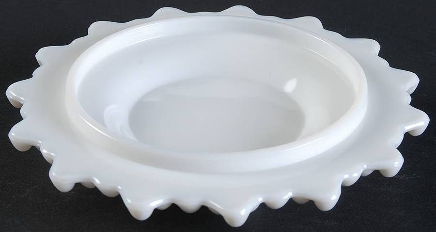 American Hobnail Milk Glass Round Butter Dish No Lid by Westmoreland-1