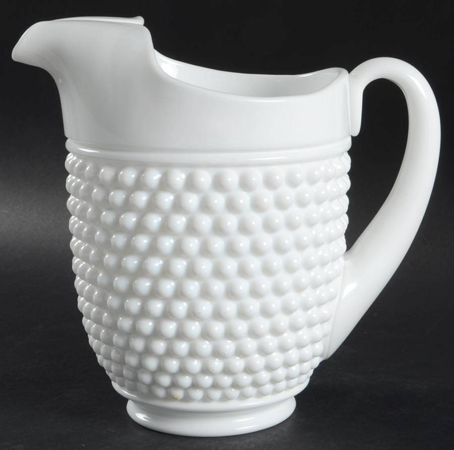 American Hobnail Milk Glass Pitcher by Westmoreland-1