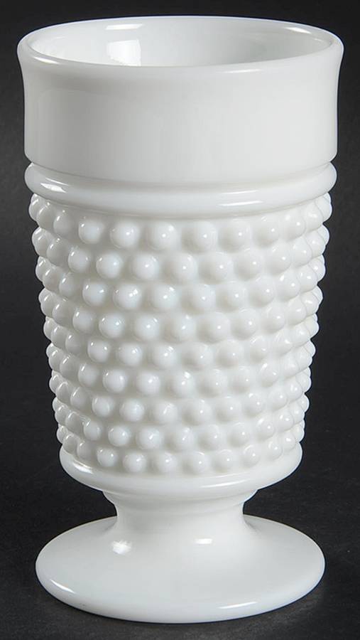 American Hobnail Milk Glass Low Water Goblet by Westmoreland-1