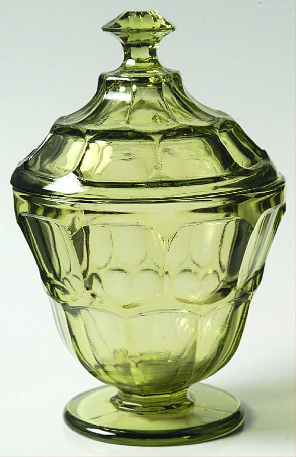 Ashburton Green (Olive) Sugar Bowl & Lid by Westmoreland-1