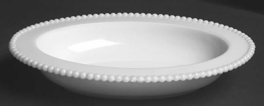Beaded Edge Milk Glass Oval Bowl by Westmoreland-1