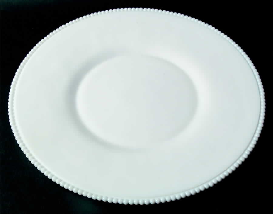 Beaded Edge Milk Glass 14" Torte Plate by Westmoreland-1