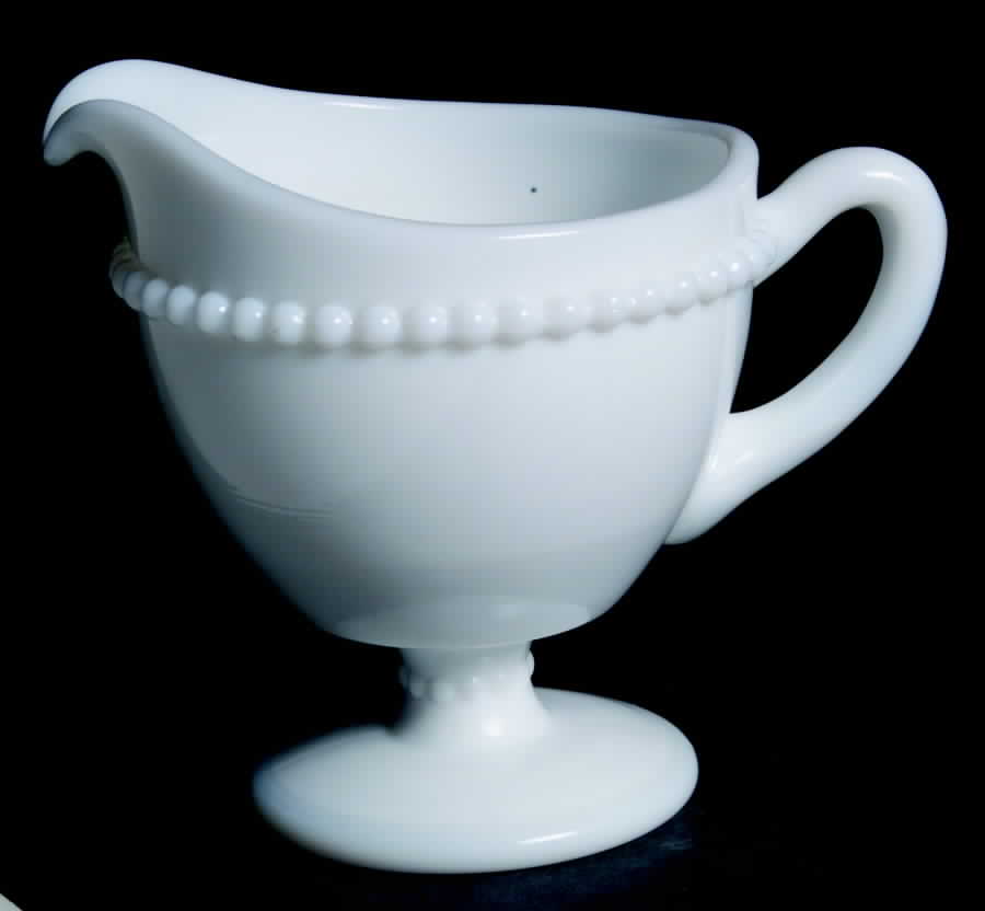 Beaded Edge Milk Glass Creamer by Westmoreland-1