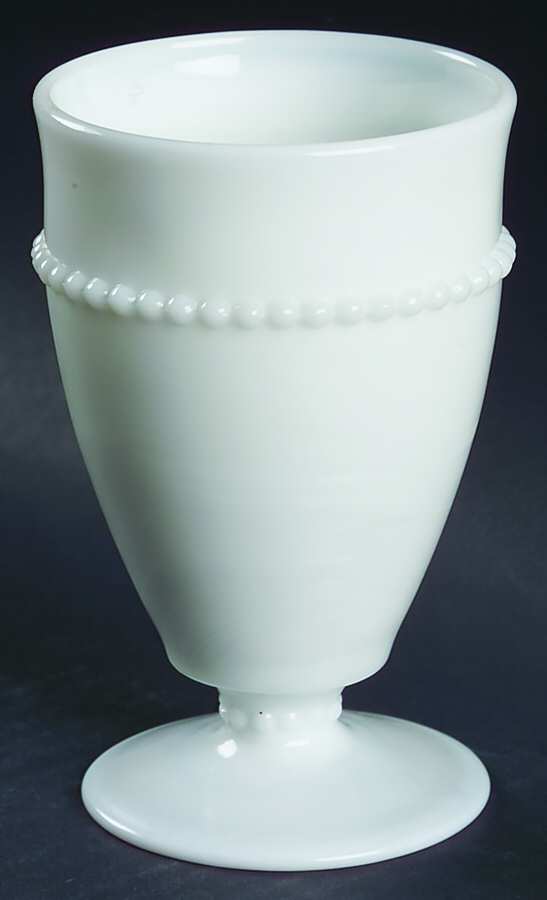 Beaded Edge Milk Glass Footed Tumbler by Westmoreland-1