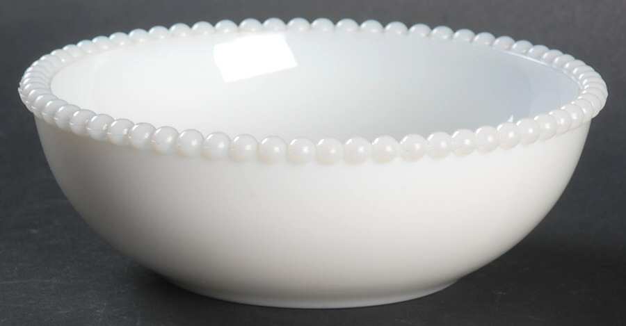 Beaded Edge Milk Glass Small Fruit Dessert Bowl by Westmoreland-1