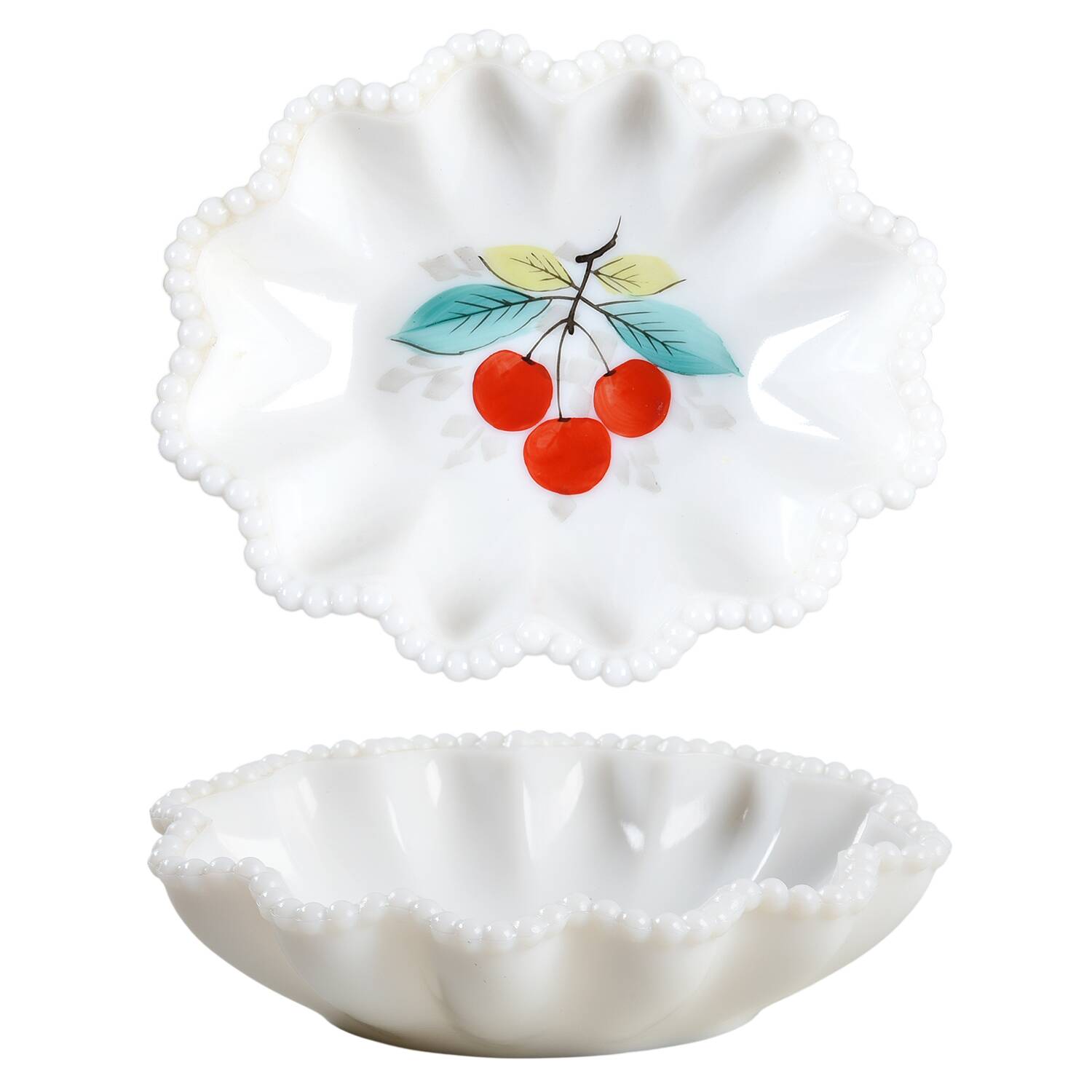 Beaded Edge Fruit 6" Oval Crimped Bowl by Westmoreland-1