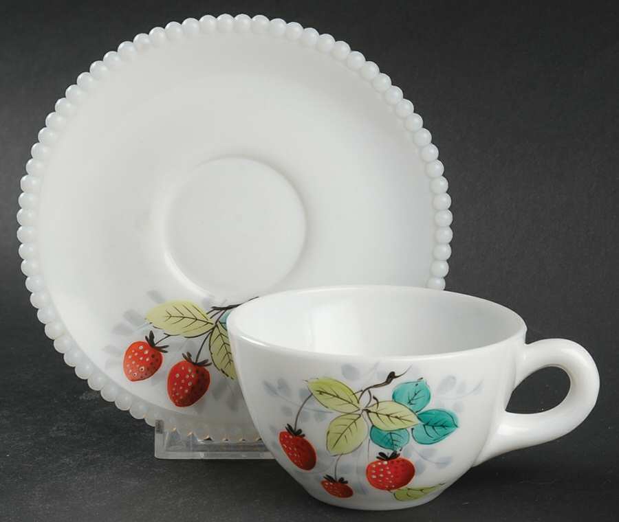 Beaded Edge Fruit Cup and Saucer Set by Westmoreland-1