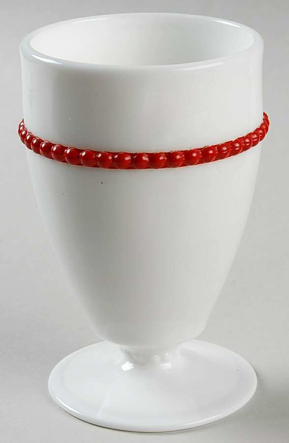 Beaded Edge Milkglass Red 8 Oz Footed Tumbler by Westmoreland-1