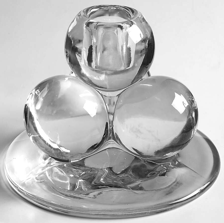 Three Ball 4 Ball Single Candlestick with Base by Westmoreland-1