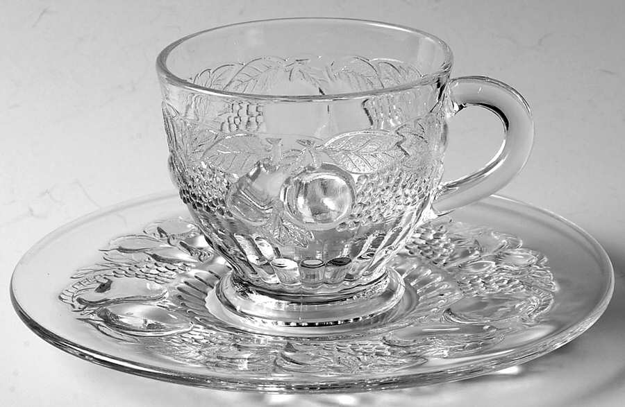 Della Robbia Clear Cup & Saucer Set by Westmoreland-1