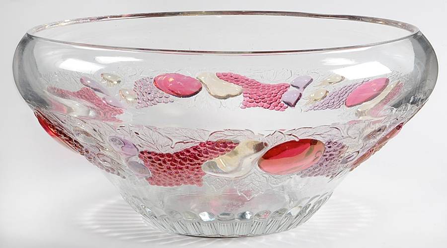 Della Robbia Flashed Cupped Punch Bowl by Westmoreland-1