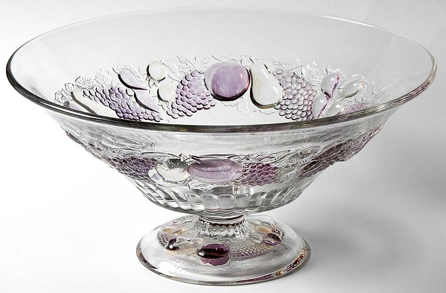 Della Robbia Flashed 12" Footed Bowl by Westmoreland-1