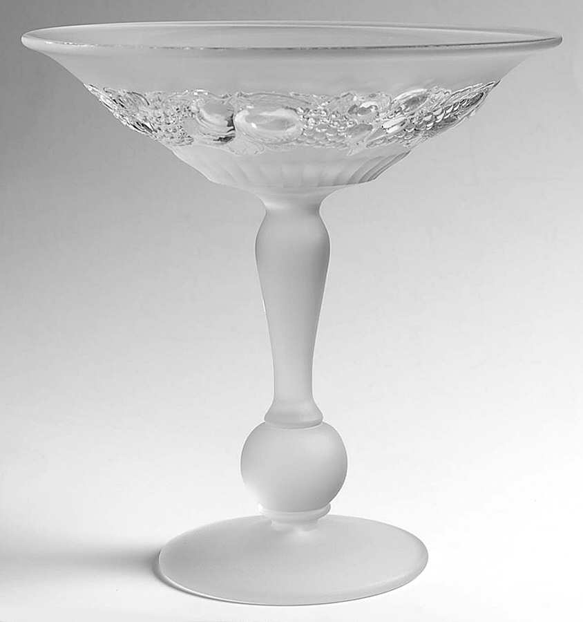Della Robbia Clear (Frosted Rim and Stem) Footed Compote/Sweet Meat by Westmoreland-1