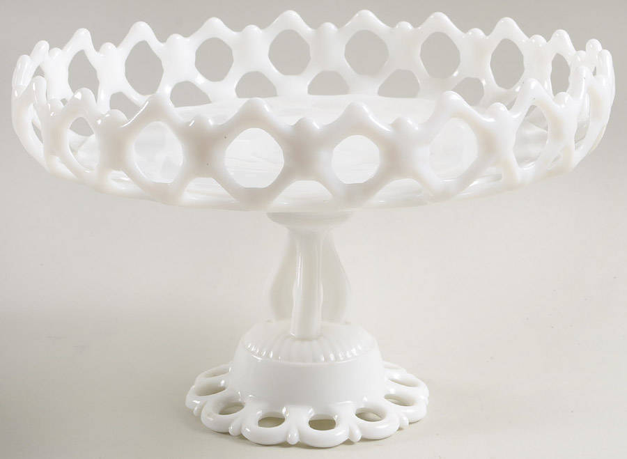 Doric Milk Glass 9" Cupped Footed Bowl by Westmoreland-1